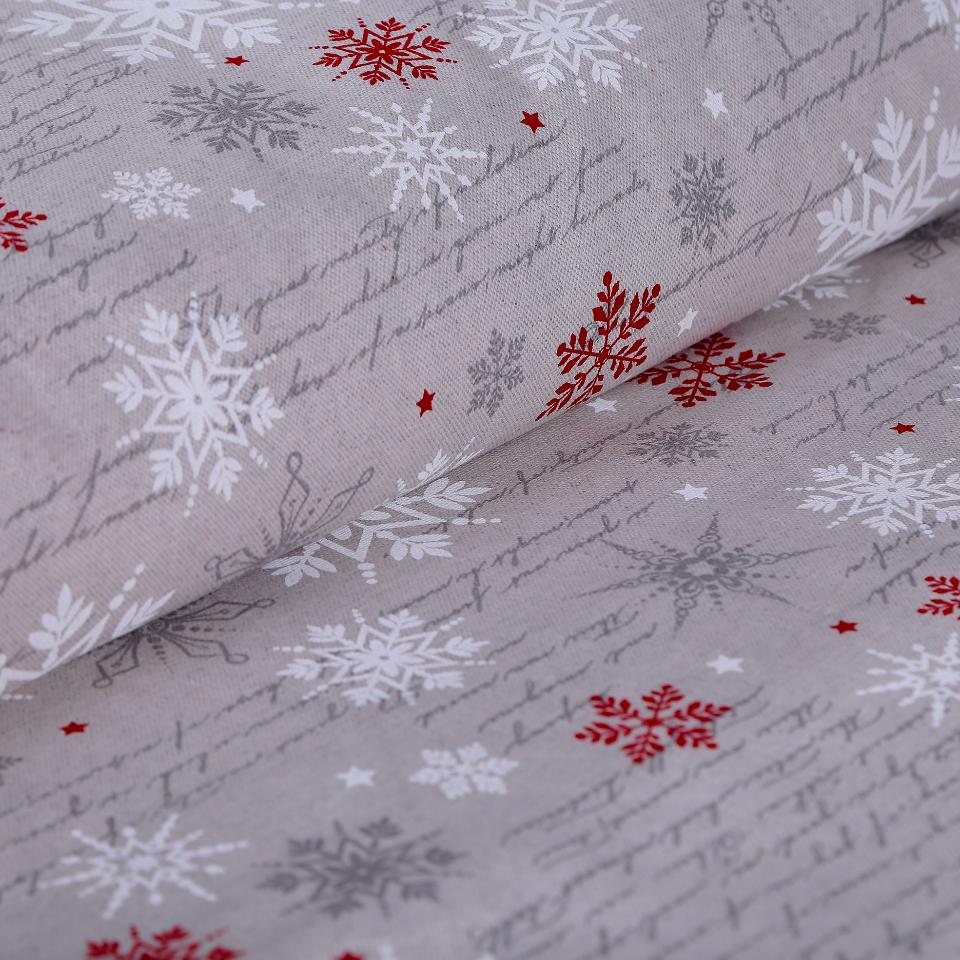 stoffa natalizia  in tela grezza con fantasia  fiocchi neve stafil 280 cm x 50 cm