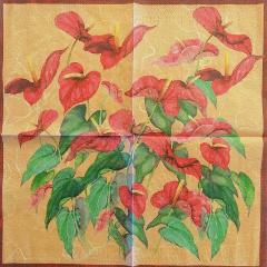 tovaglioli per decoupage fiori anthurium arti e grafica busta da 2 pezzi 33x33 cm