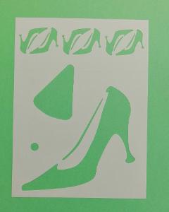 Stencil scarpa con il tacco stamperia 15 x 20