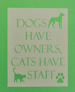 Stencil con scritta cane e gatto  stamperia 15 x 20