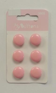 Bottoni rosa stafil busta da 6 pezzi diametro1,2 cm