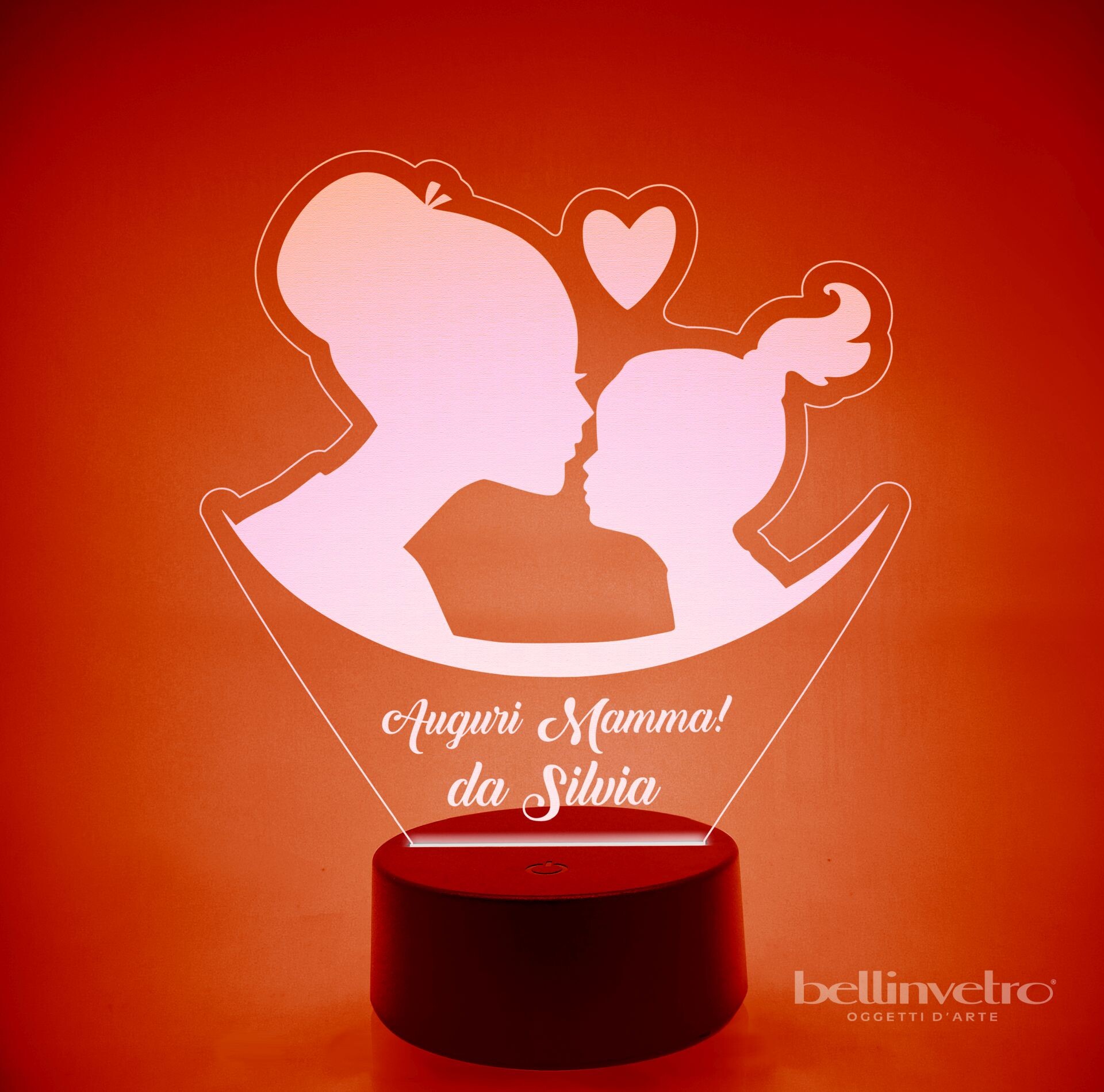 Lampada LED in plexiglass | NIGHT LIGHT | festa della mamma BELLINVETRO VR 165