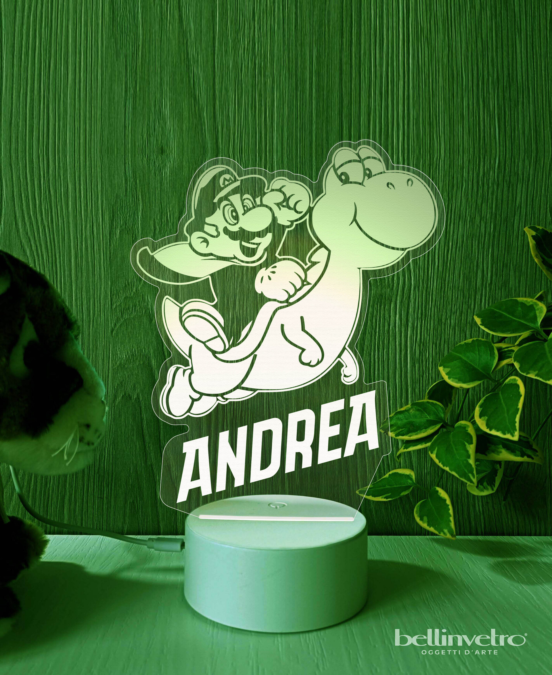 Lampada LED in plexiglass | NIGHT LIGHT | super mario BELLINVETRO VR 402