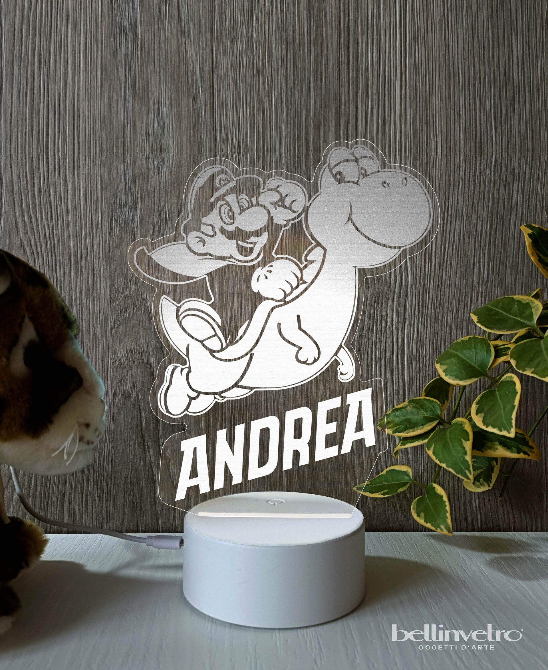 Lampada LED in plexiglass | NIGHT LIGHT | super mario BELLINVETRO VR 402