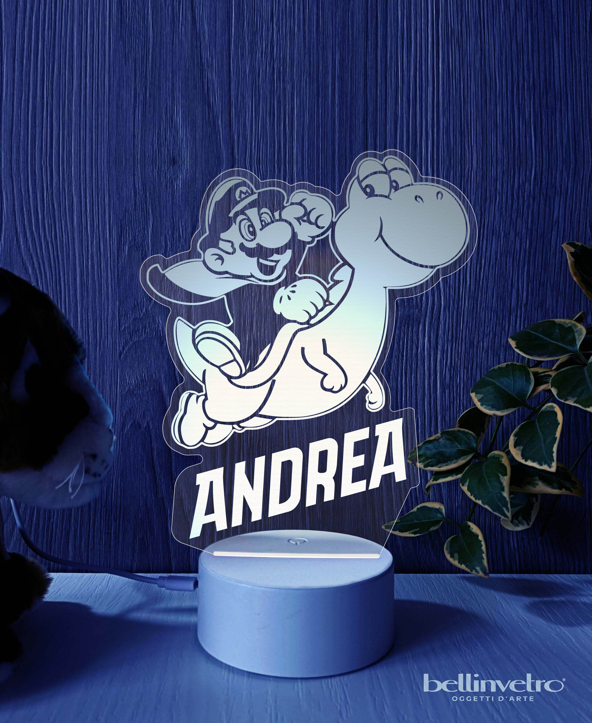 Lampada LED in plexiglass | NIGHT LIGHT | super mario BELLINVETRO VR 402