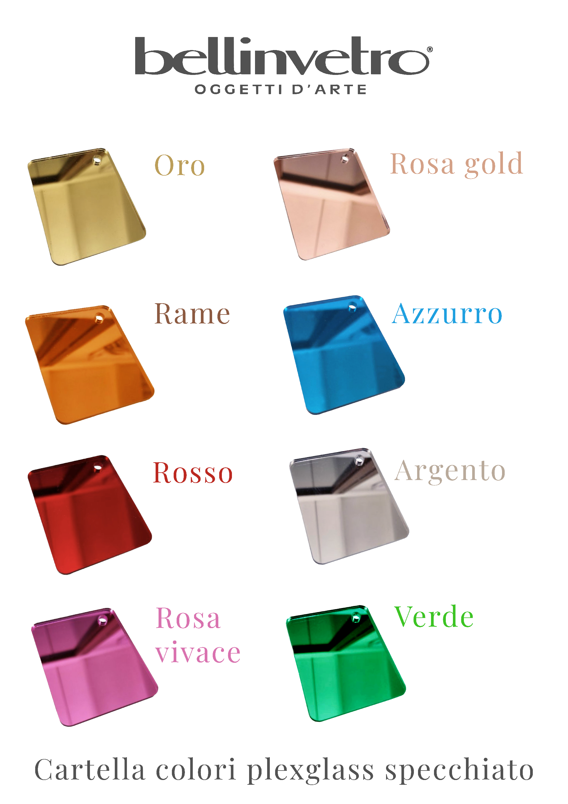 Teche | alzatine | cubi in plexiglass specchiate - MISURE ASSORTITE - BELLINVETRO TERMOPIEGATE