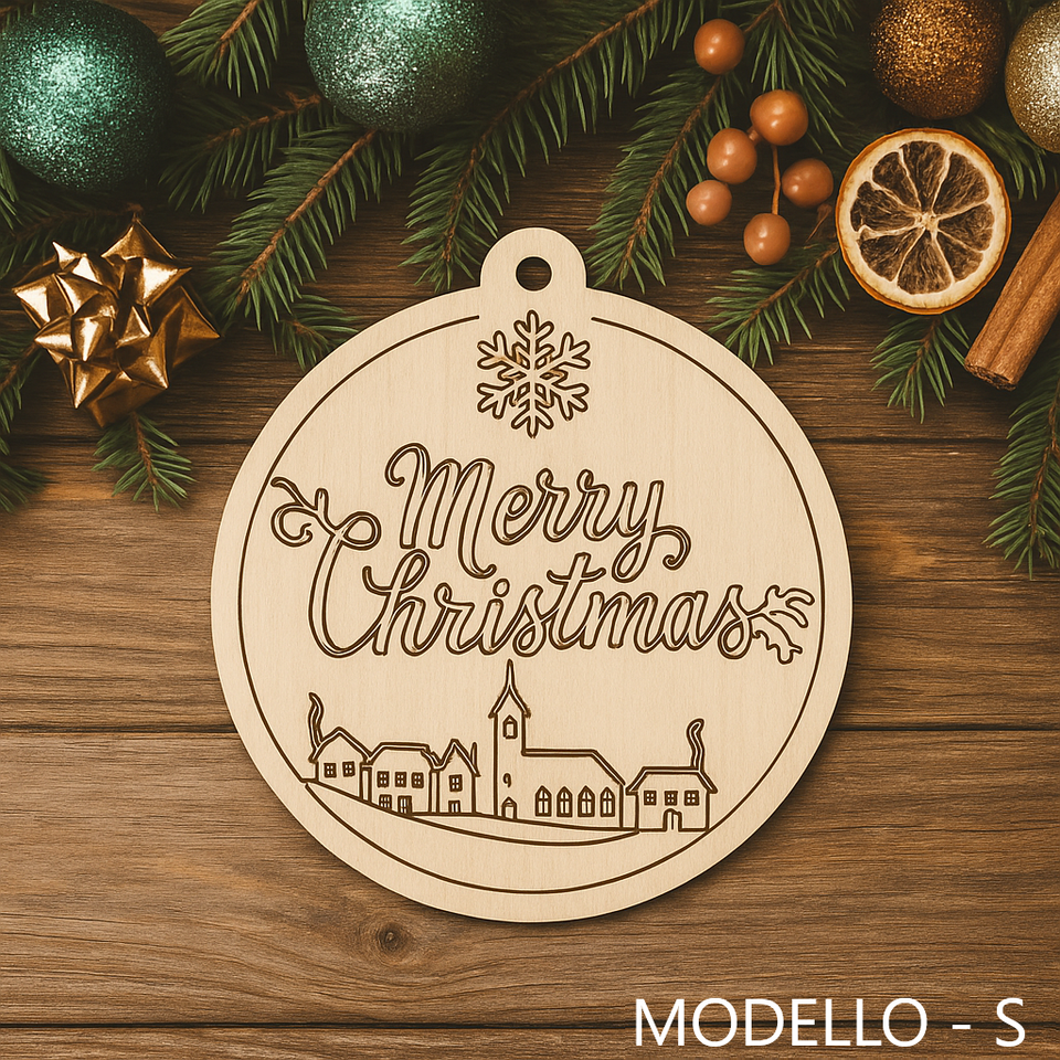 Palline natalizie in legno colorabili BELLINVETRO VR 81