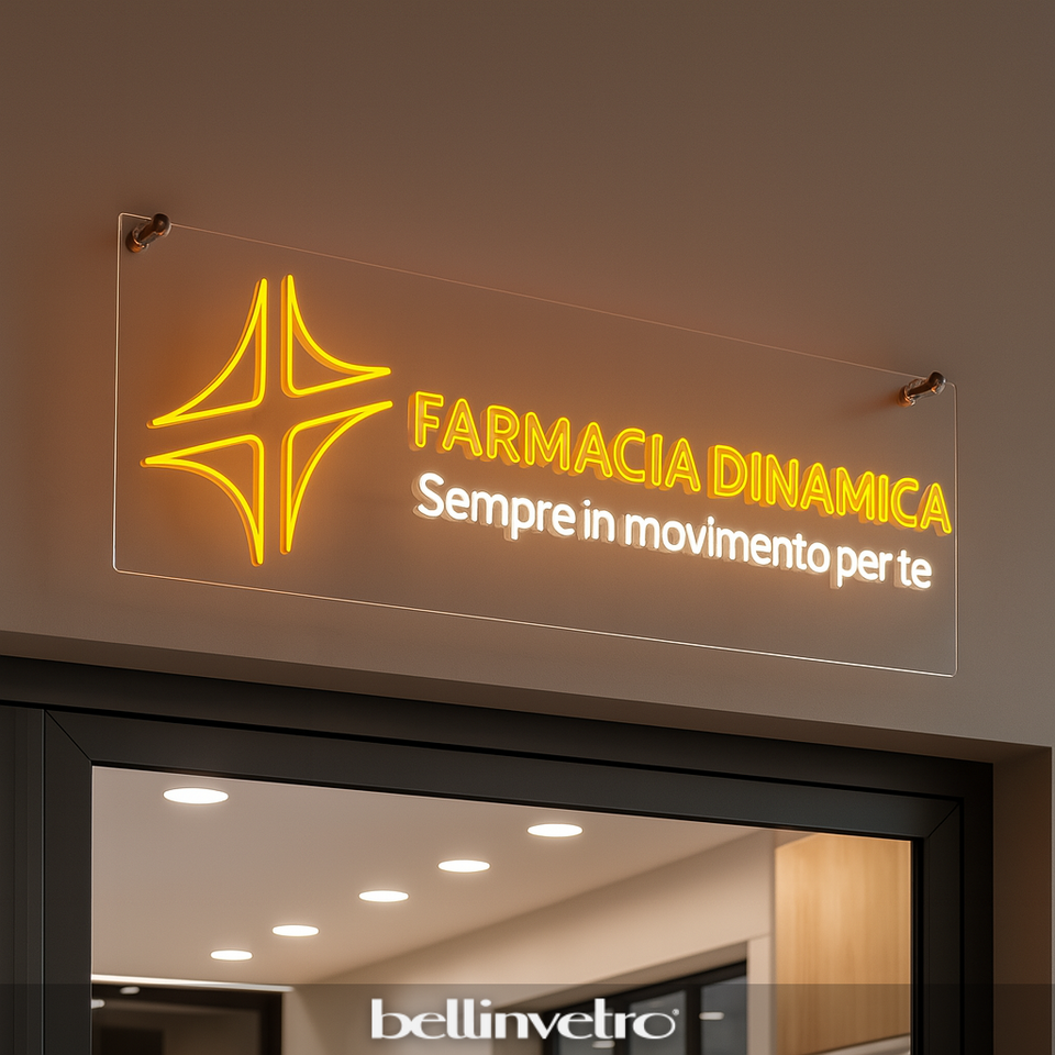 Insegne a neon FARMACIA - loghi aziendali BELLINVETRO VR 371