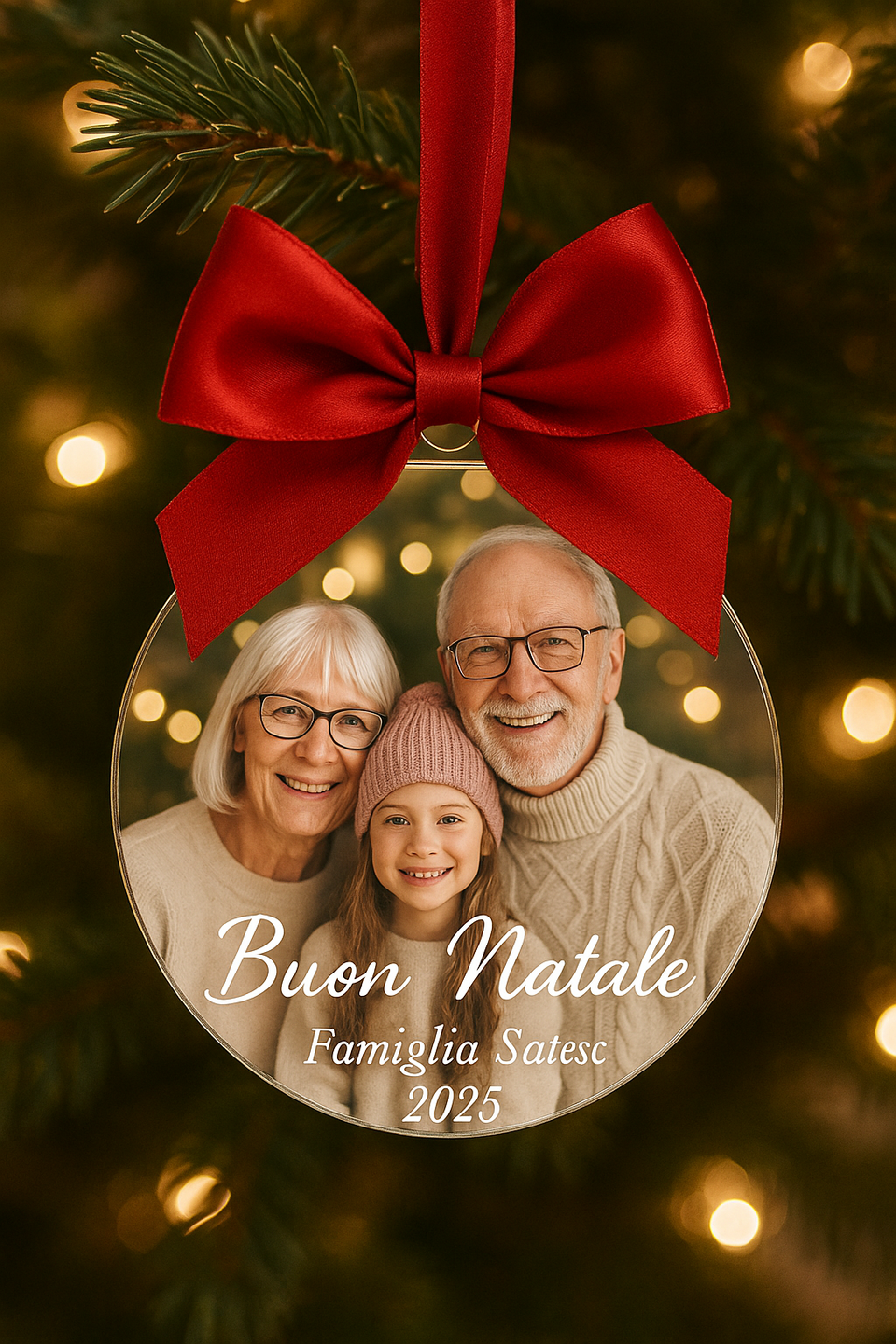 Pallina di Natale con foto personalizzata BELLINVETRO VR-UV 1430