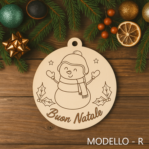 Palline natalizie in legno colorabili BELLINVETRO VR 81