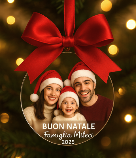 Pallina di Natale con foto personalizzata BELLINVETRO VR-UV 1430