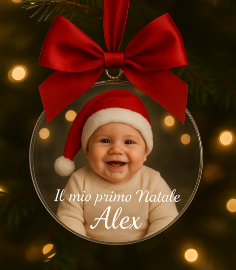 Pallina di Natale con foto personalizzata BELLINVETRO VR-UV 1430