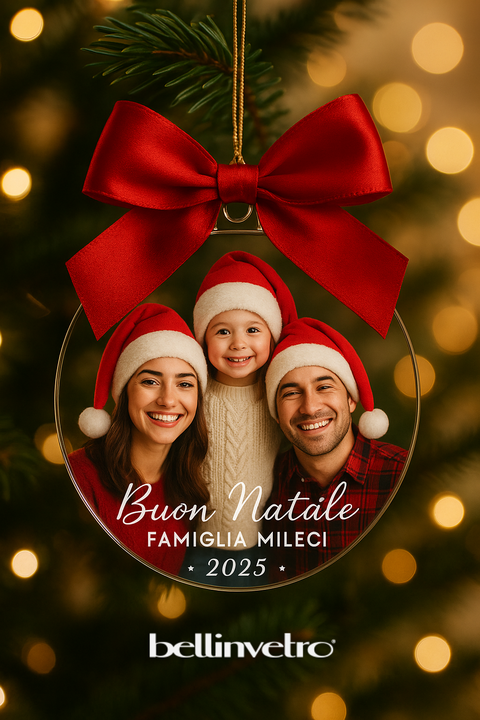 Pallina di Natale con foto personalizzata BELLINVETRO VR-UV 1430