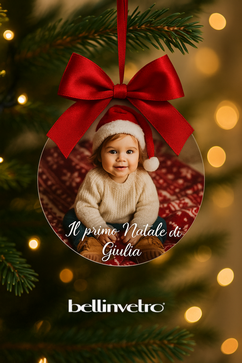 Pallina di Natale con foto personalizzata BELLINVETRO VR-UV 1430