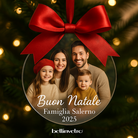 Pallina di Natale con foto personalizzata BELLINVETRO VR-UV 1430