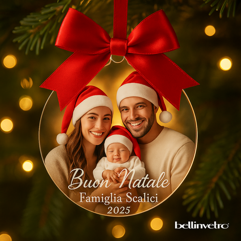 Pallina di Natale con foto personalizzata BELLINVETRO VR-UV 1430
