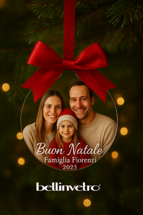 Pallina di Natale con foto personalizzata BELLINVETRO VR-UV 1430