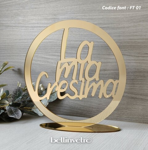 Cerchio in plexiglass specchiato "La Mia Cresima" BELLINVETRO VR 1192