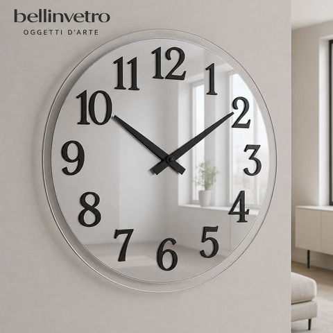 Orologio da parete in vetro laccato con numeri a rilievo BELLINVETRO VR 848