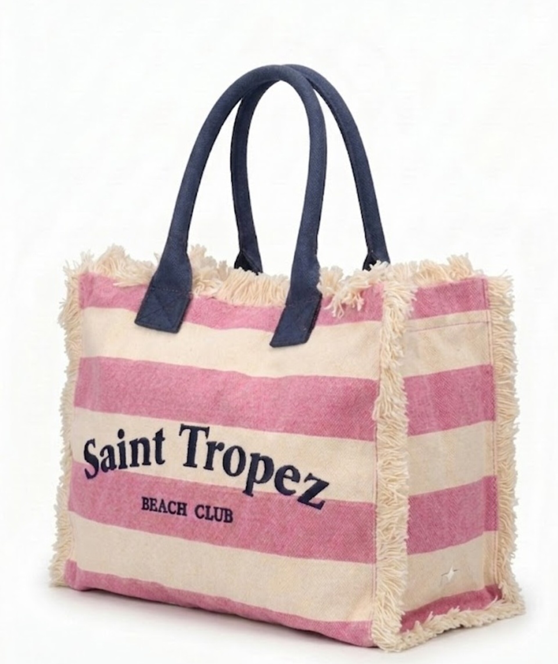 BORSA SHOPPER MARE TESSUTO CANVAS PINK ROSA KUVE linea HORIZON STRIPE