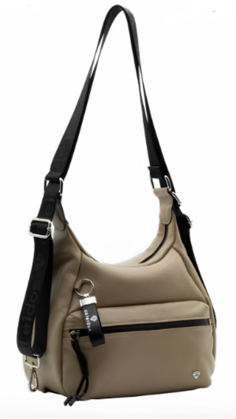 Borsa Tracolla -Zaino Beige Caleidos linea pelle