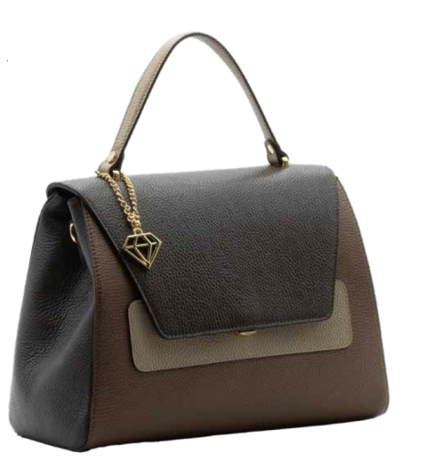BORSA A MANO IN PELLE  MULTICOLOR CON TRACOLLA GREAT Caleidos linea  RANGE PELLE