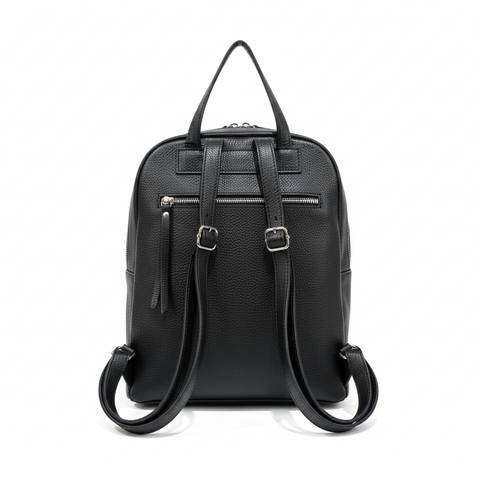 BORSA A ZAINO 2 SCOMPARTI NERA PELLE Caleidos PELLE