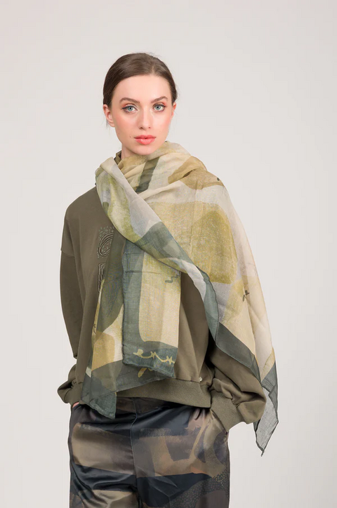 FOULARD CON STAMPA MARRONE BLOOM ANEKKE Linea BLOOM