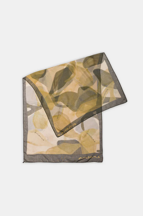 FOULARD CON STAMPA MARRONE BLOOM ANEKKE Linea BLOOM