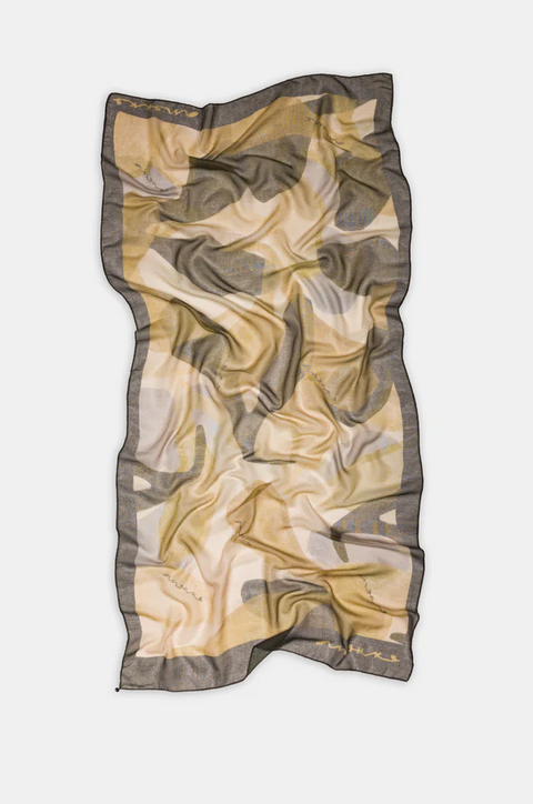 FOULARD CON STAMPA MARRONE BLOOM ANEKKE Linea BLOOM