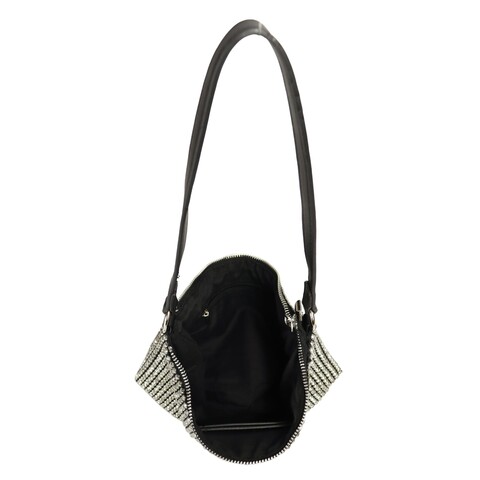BORSA A TRACOLLA ARGENTO STRASS DUDLIN