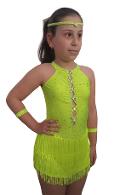 Body con gonnello da bambina Lidya Dance Body per ballo latino