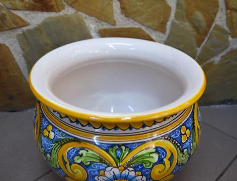 Portavaso cachepot in ceramica  Produzione artigianale di Caltagirone  Diametro 30cm