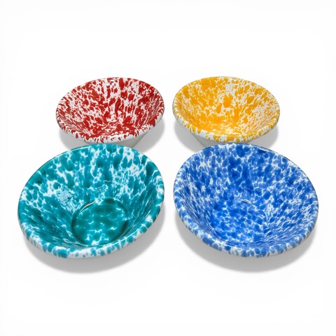 Ciotola lemmo media decoro screziato in ceramica siciliana Produzione artigianale di Santo Stefano di Camastra Diametro 15cm