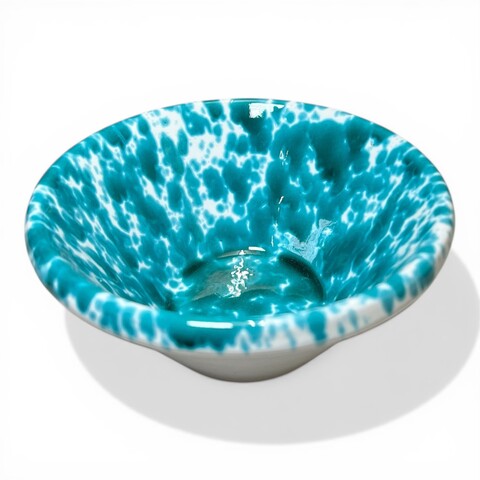 Ciotola lemmo media decoro screziato in ceramica siciliana Produzione artigianale di Santo Stefano di Camastra Diametro 15cm