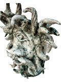 Testa di moro collezione I Miti modello Ciclope Polifemo colore grigio effetto marmo Produzione artigianale di Santo Stefano di Camastra h.30 cm