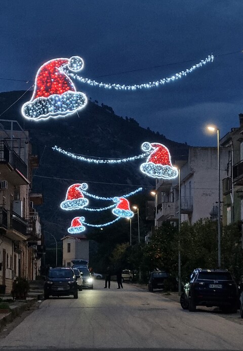 FACCIA BABBO NATALE E CAPPELLO Luminarie Natalizie per Strade