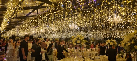 CIELO STELLATO con TENDINE ICE LIGHT TETTO DI LUCI Luminarie Matrimonio