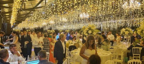 CIELO STELLATO con TENDINE ICE LIGHT TETTO DI LUCI Luminarie Matrimonio