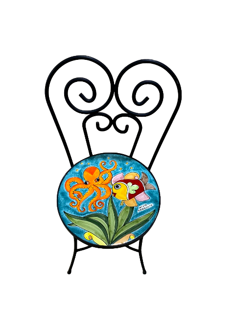 Sedia da giardino in ferro nero - Fondale Marino (verde smeraldo) Nino Parrucca