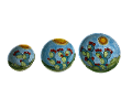 Ciotole varie misure Fiori grandi fondo celeste - Art. 53/a - 53 - 54 in ceramica Nino Parrucca