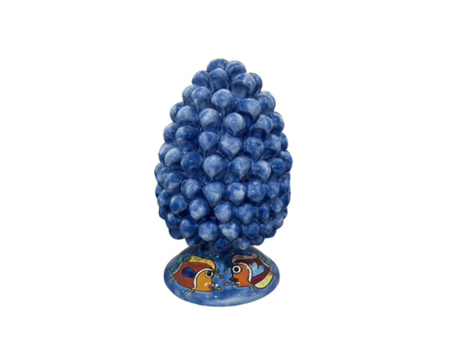 Pigna Blu con decoro Pesci Nino Parrucca