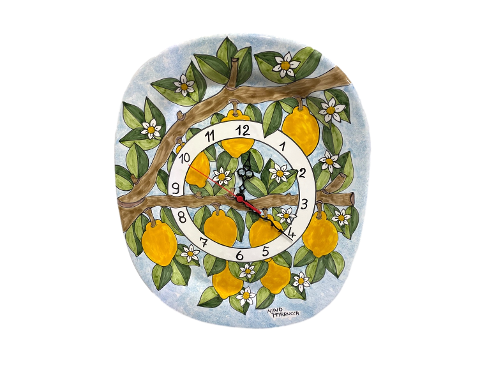 Orologio a piatto ramo di limoni Nino Parrucca