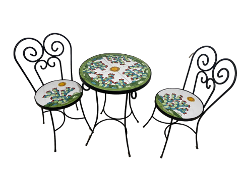 Set tavolo e sedie - Fichi d'India (fondo bianco) Nino Parrucca