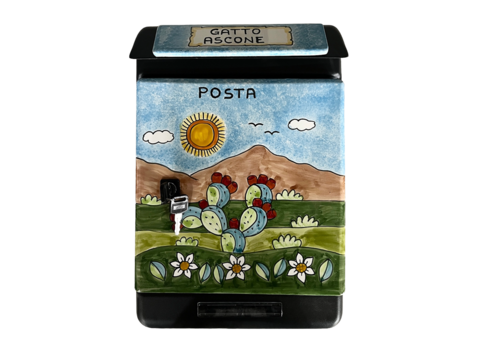 Cassetta Postale Personalizzata Pale di fichi d'india e margherite Nino Parrucca