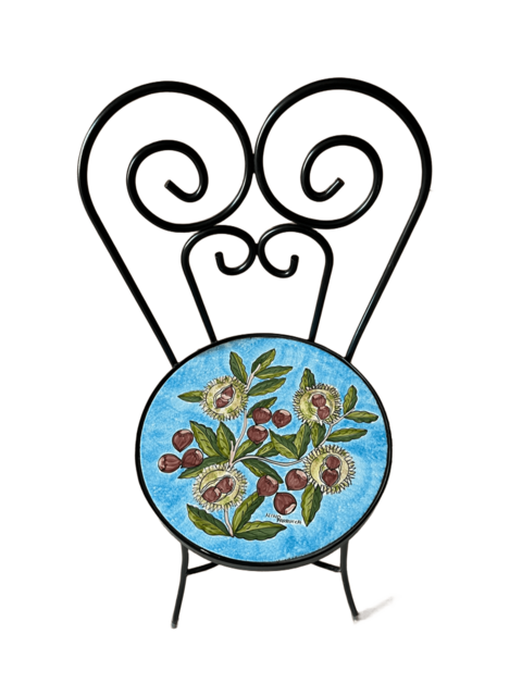 Sedia Rotonda d.cm.39 - Castagne Nino Parrucca in ferro e ceramica