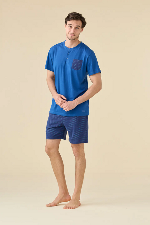 Pigiama Uomo Jersey Cotone Noi Di Notte Pigiama Manica Corta