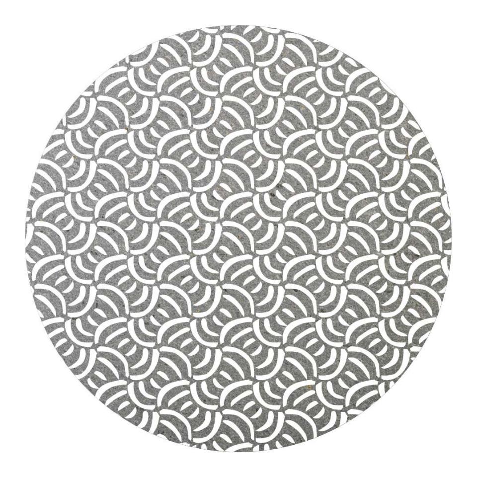 Piatto in pietra lavica decorato con motivi geometrici - Piatto