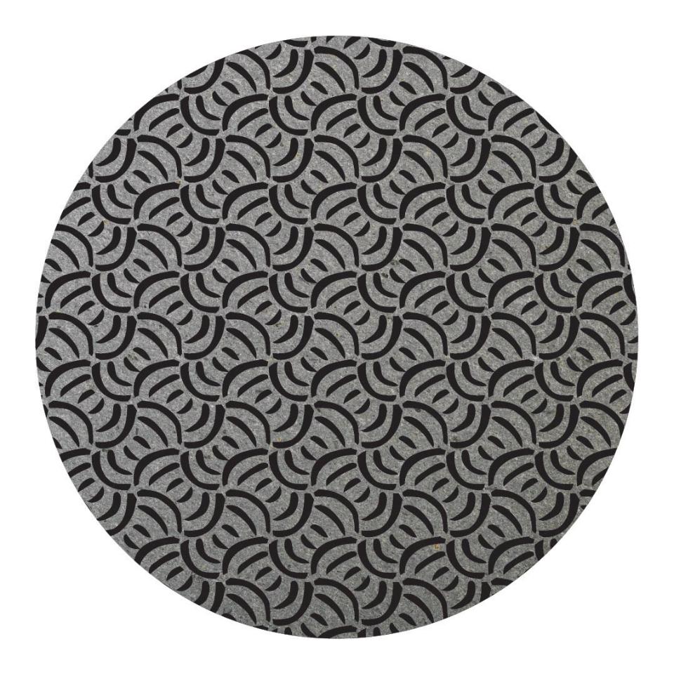 Piatto in pietra lavica decorato con motivi geometrici - Piatto