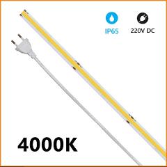 Strip LED COB 230V 15w/mt Luce Natura 1300 Lumen/mt IP65 Alcapower